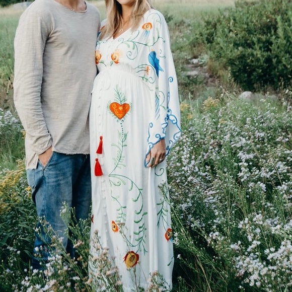 Embroidered Maternity Gown - Picture 15 of 16